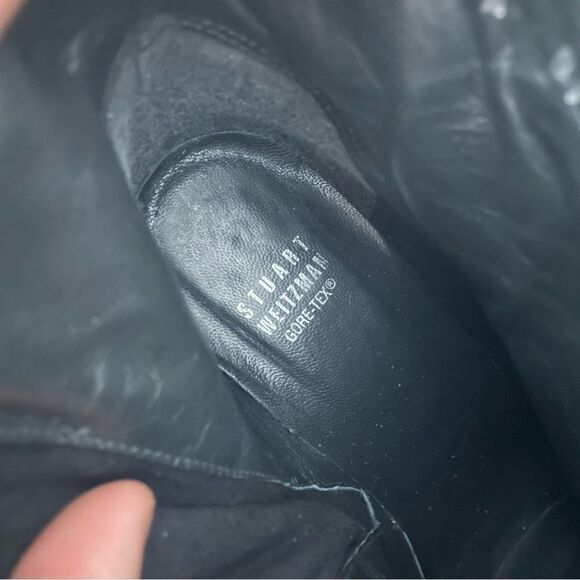 STUART WEITZMAN BLACK GORE-TEX NEOPRENE ANKLE BOOTS HIGH HEEL SIZE 9 M - Picture 11 of 11